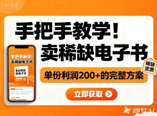 手把手教学！在小红书卖稀缺电子书，单份利润2张+的完整方案-搞钱利器