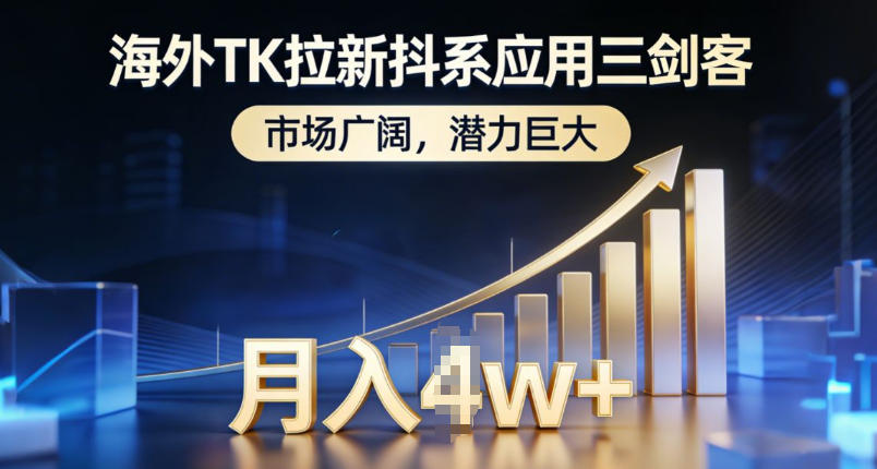 海外TK拉新抖系应用三剑客，市场广阔，潜力巨大，月入1w+-搞钱利器