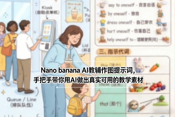 Nano banana AI教辅作图提示词，手把手带你用AI做出真实可用的教学素材-搞钱利器