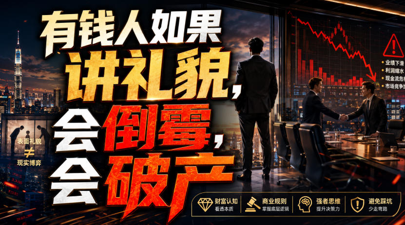 付费文章：有钱人如果讲礼貌，会倒霉，会破产-搞钱利器