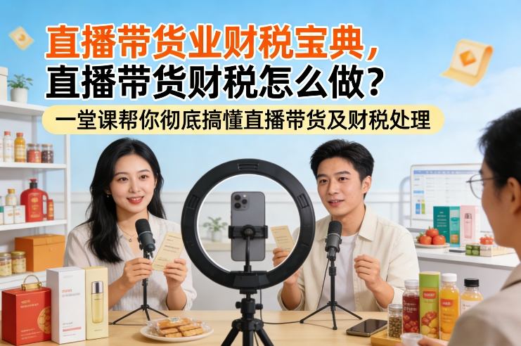 直播带货业财税宝典，直播带货财税怎么做？一堂课帮你彻底搞懂直播带货及财税处理-搞钱利器