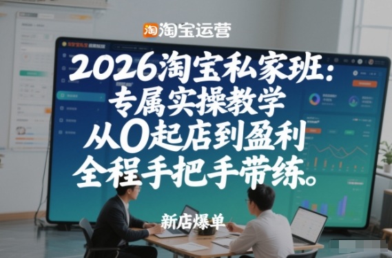 2026淘宝私家班：专属实操教学，从0起店到盈利，全程手把手带练(更新26年2月)-搞钱利器