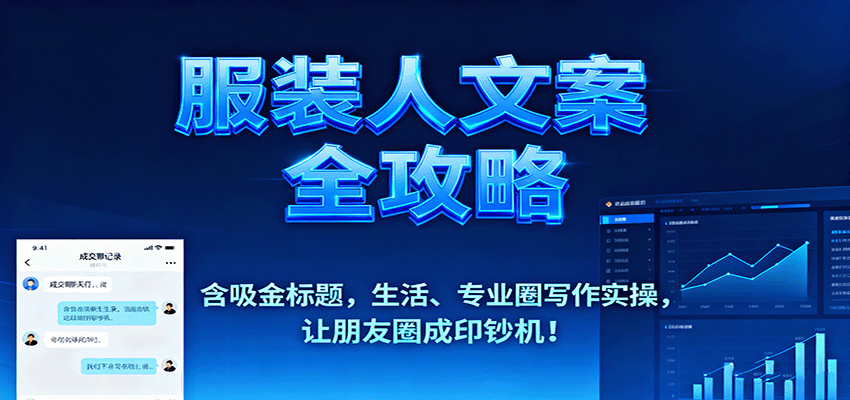 服装人文案全攻略，含吸金标题，生活、专业圈写作实操，让朋友圈成印钞机！-搞钱利器
