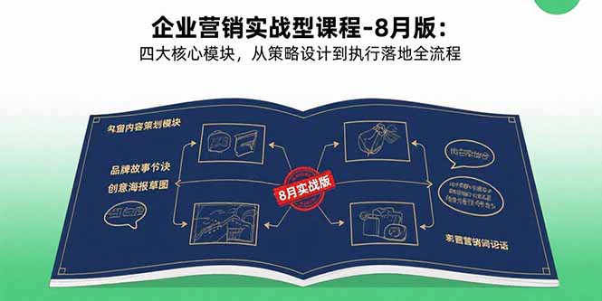 企业营销实战型课程-8月版：四大核心模块，从策略设计到执行落地全流程-搞钱利器