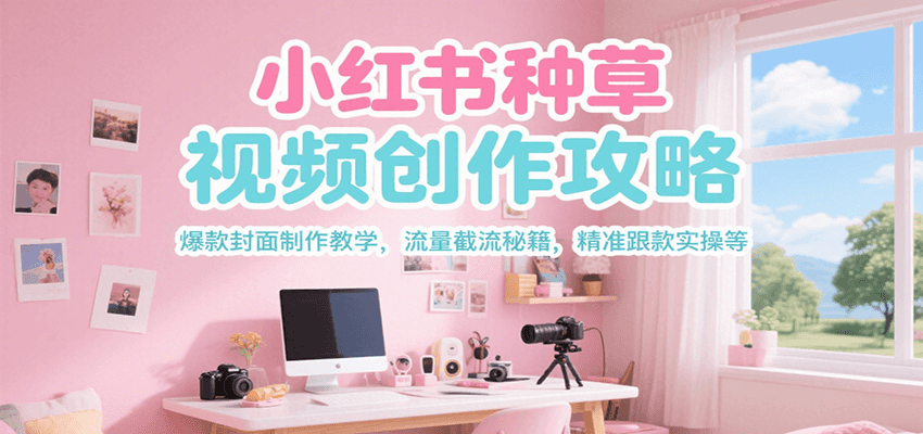 小红书种草视频创作攻略，爆款封面制作教学 ，流量截流秘籍 ，精准跟款实操等-搞钱利器