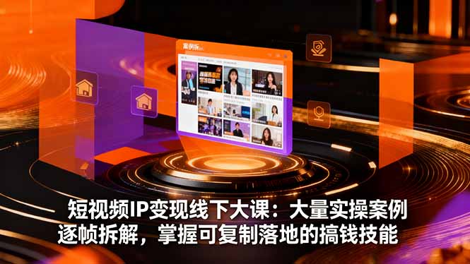 短视频IP变现线下大课：大量实操案例逐帧拆解，掌握可复制落地的搞钱技能-搞钱利器