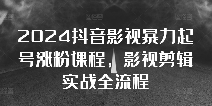 2024抖音影视暴力起号涨粉课程，影视剪辑搬运实战全流程-搞钱利器