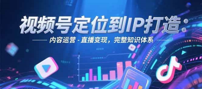 视频号定位到IP打造：账号搭建-内容运营-直播变现，完整知识体系-搞钱利器