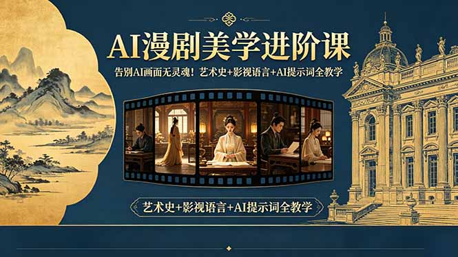 告别AI画面无灵魂！AI漫剧美学进阶课，艺术史+影视语言+AI提示词全教学-搞钱利器