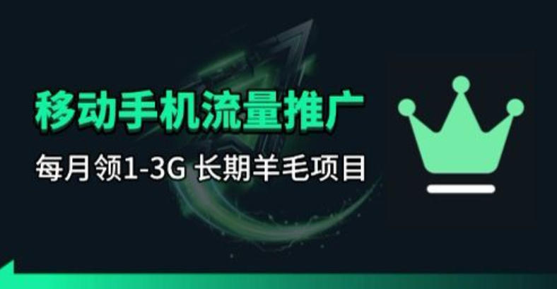 手机流量领取推广_每月一轮，刚需类的长期项目-搞钱利器