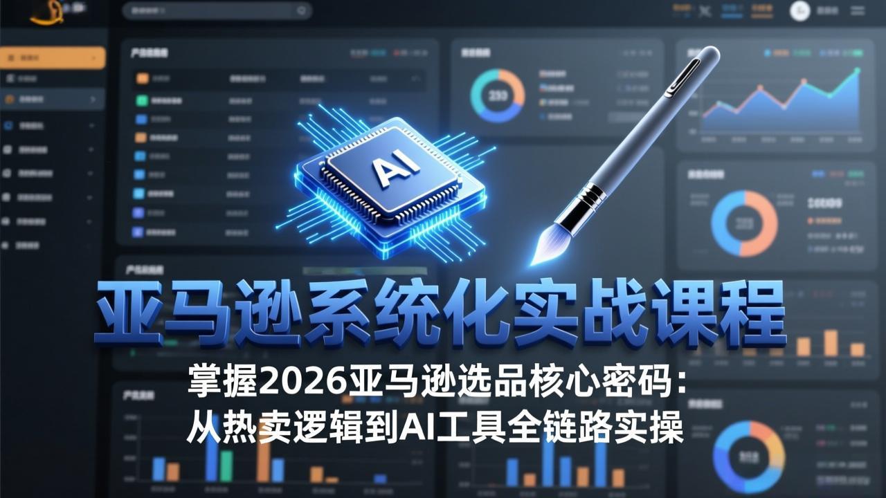 亚马逊系统化实战课-更新3月：2026最新选品方法论，从热卖原因分析到AI作图，提升选品成功率-搞钱利器