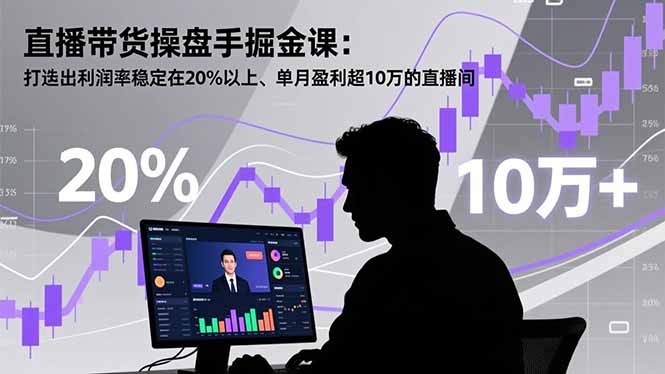 直播带货操盘手掘金课：打造出利润率稳定在20%以上、单月盈利超10万的直播间-搞钱利器