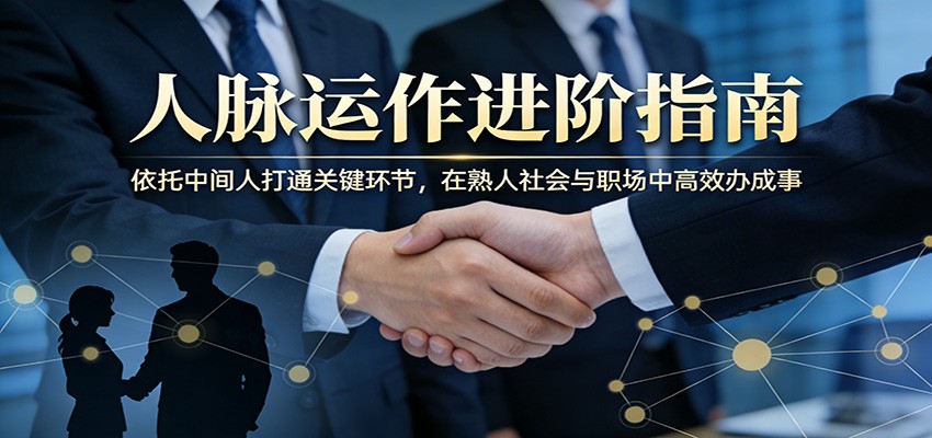 付费文章：人脉运作进阶指南，依托中间人打通关键环节，在熟人社会与职场中高效办成事-搞钱利器