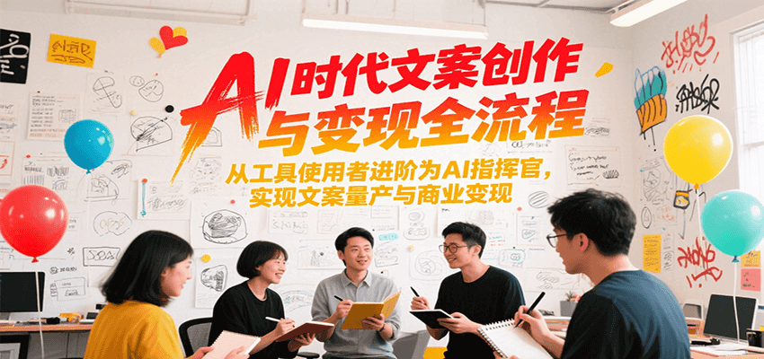 AI时代文案创作与变现全流程，从工具使用者进阶为AI指挥官，实现文案量产与商业变现-搞钱利器