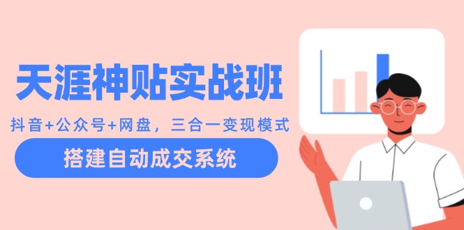 天涯神贴实战班：抖音+公众号+网盘，三合一变现模式，搭建自动成交系统-搞钱利器