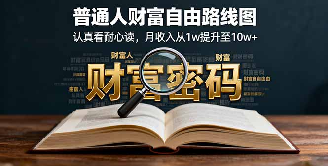某付费文：普通人财富自由路线图，认真看耐心读，月收入从1w提升至10w+-搞钱利器