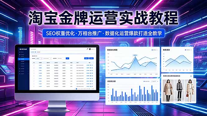 2026 淘宝金牌运营实战教程，SEO权重优化万相台推广，数据化运营爆款打造全教学-搞钱利器