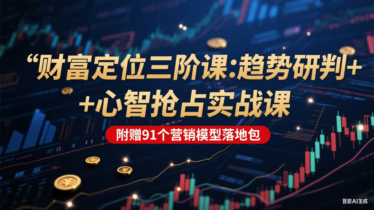 财富定位三阶：趋势研判 + 心智抢占实战课，附赠91个营销模型落地包-搞钱利器
