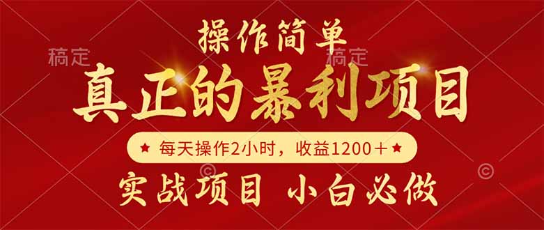 真正的暴利项目，操作简单，每天收益1200＋，自己做老板-搞钱利器