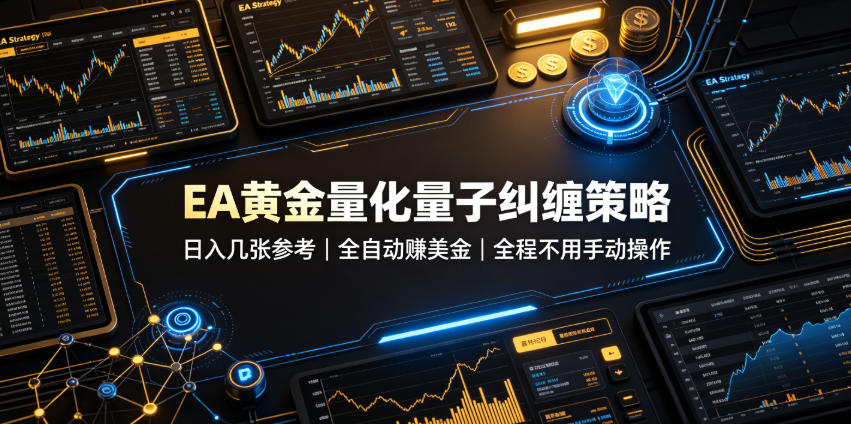 EA黄金量化量子纠缠策略，日入几张，全自动賺美金，全程不用手动操作！【揭秘】-搞钱利器