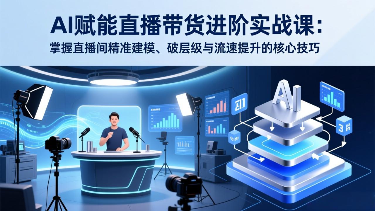 AI赋能直播带货进阶实战课：掌握直播间精准建模、破层级与流速提升的核心技巧-搞钱利器