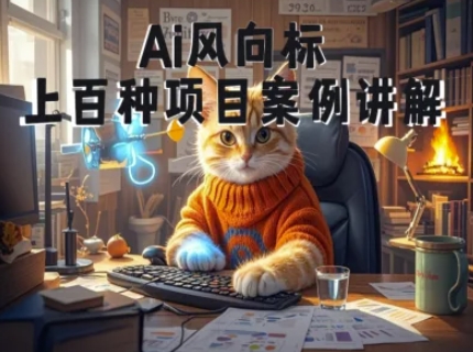 Ai风向标-附100种项目案例玩法-0基础小白到大神ai视频商业应用教学-搞钱利器
