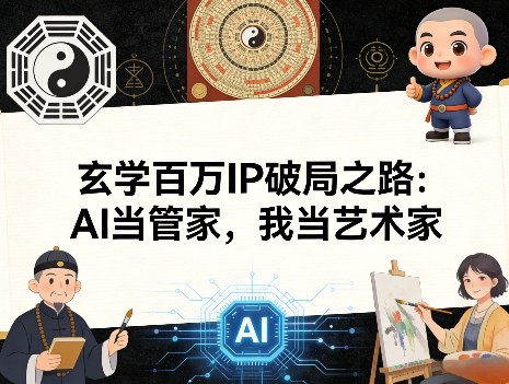 玄学百万IP破局之路：AI当管家，我当艺术家-搞钱利器