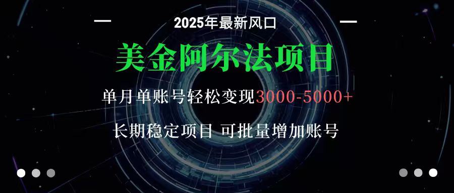 美金阿尔法项目：一部手机每天只需10分钟，轻松稳定赚美元-搞钱利器