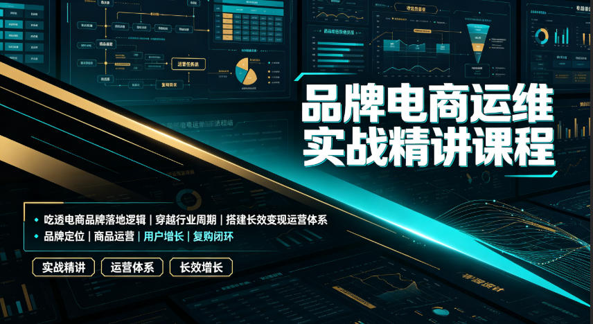 品牌电商运维实战精讲课程｜吃透电商品牌落地逻辑、穿越行业周期、搭建长效变现运营体系-搞钱利器