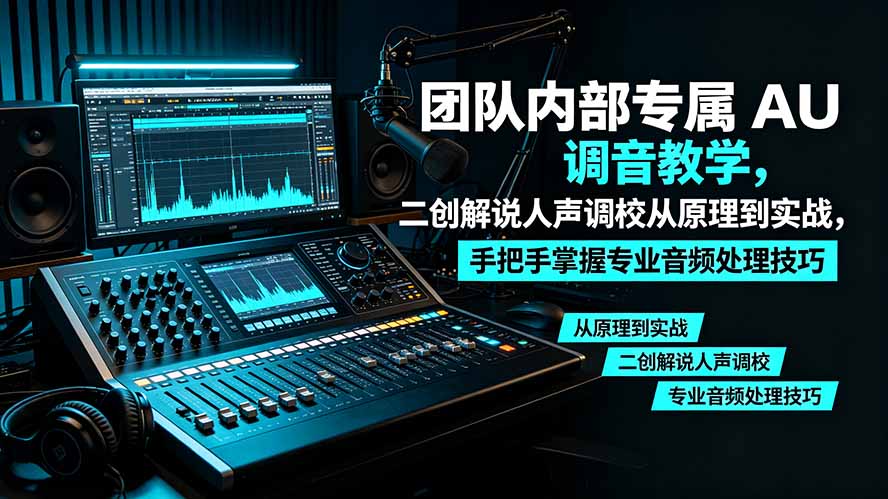 某大佬团队内部专属 AU 调音教学，二创解说人声调校从原理到实战，手把手掌握专业音频处理技巧-搞钱利器