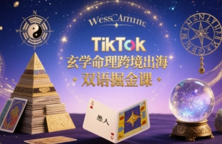 TikTok玄学命理跨境出海双语掘金课，手把手教你用命理知识精准直击海外用户痛点-搞钱利器