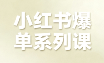 小红书爆单系列课，聚焦小红书电商全链路增长-搞钱利器