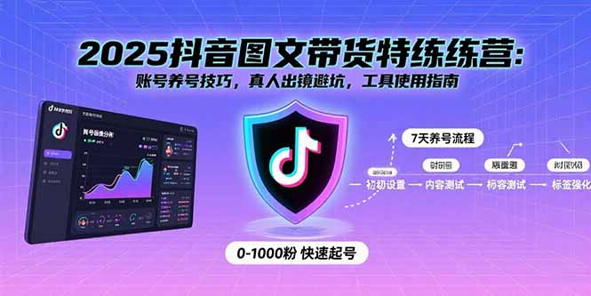2025抖音图文带货特练营：账号养号技巧，真人出镜避坑，工具使用指南-搞钱利器