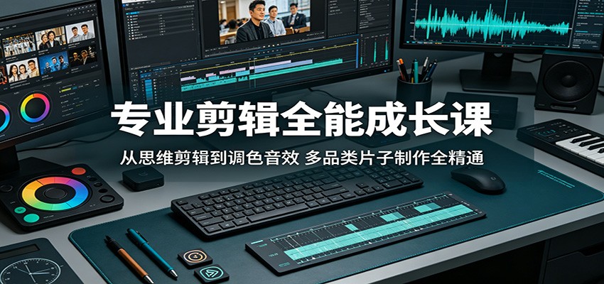 专业剪辑全能成长课：从思维剪辑到调色音效，多品类片子制作全精通-搞钱利器