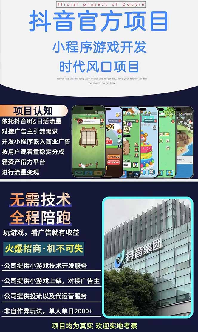 图片[1]-2025最热抖音官方项目 Ai时代风口项目小程序游戏开发 实测单个游戏日收…-搞钱利器