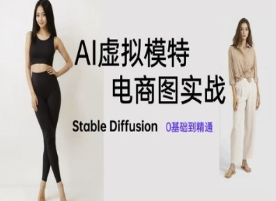 AI虚拟模特电商图实战，AI绘画Stable Diffusion 0基础到精通-搞钱利器
