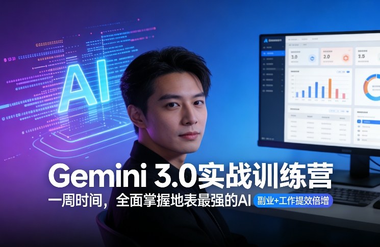 Gemini 3.0实战训练营，一周时间，全面掌握地表最强的AI，副业+工作提效倍增-搞钱利器