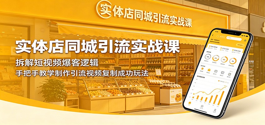 实体店同城引流实战课：拆解短视频爆客逻辑，手把手教学制作引流视频复制成功玩法-搞钱利器