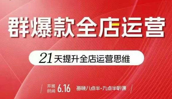 贾真电商群爆款全店运营，21天提升全店运营思维，起店、全店运营爆款不断-搞钱利器