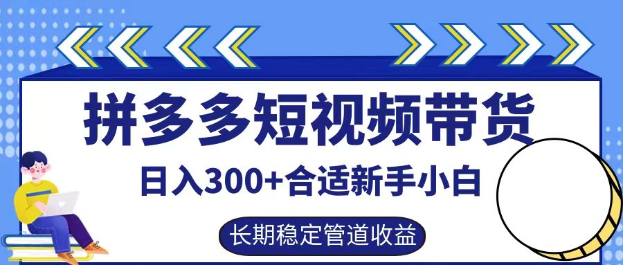 拼多多短视频带货日入300+，实操账户展示看就能学会-搞钱利器