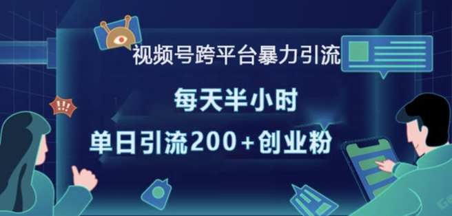 视频号跨平台暴力引流，每天半小时，单日引流200+精准创业粉-搞钱利器