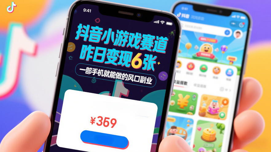抖音小游戏赛道，昨日变现600+，零基础一部手机就能做的风口副业【揭秘】-搞钱利器
