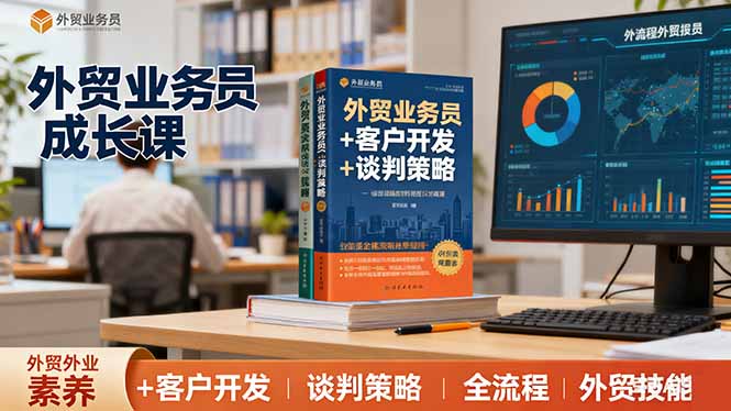 外贸业务员成长课：职业素养+客户开发+谈判策略、掌握全流程外贸技能-搞钱利器