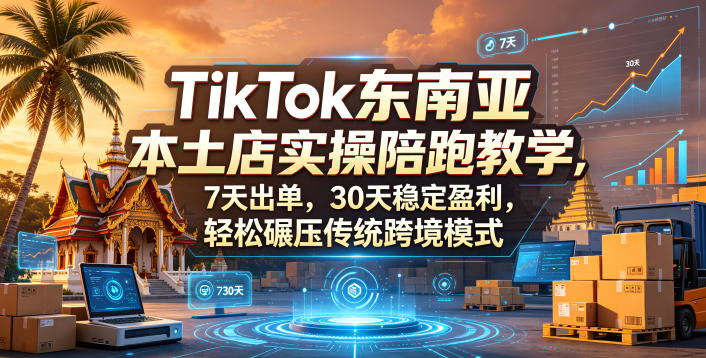 TikTok东南亚本土店实操陪跑教学，7天出单，30天稳定盈利，轻松碾压传统跨境模式(更新0516)-搞钱利器