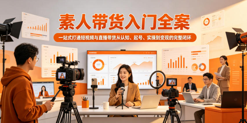 素人带货入门全案，一站式打通短视频与直播带货从认知、起号、实操到变现的完整闭环-搞钱利器