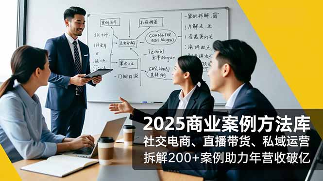 2025商业案例方法库，社交电商、直播带货、私域运营，拆解200+案例助力年营收破亿-搞钱利器