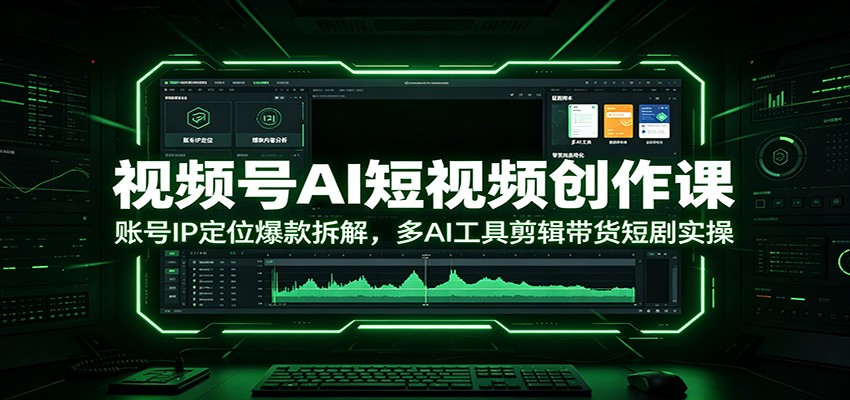 视频号AI短视频创作课：账号IP定位爆款拆解，多AI工具剪辑带货短剧实操-搞钱利器