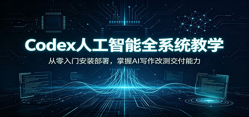 Codex人工智能全系统教学：从零入门安装部署，掌握AI写作改测交付能力-搞钱利器