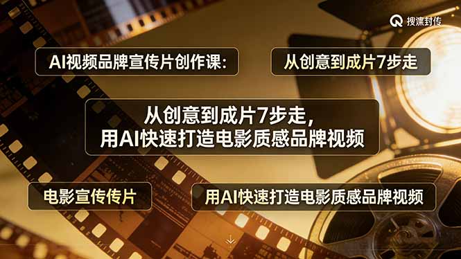 AI视频品牌宣传片创作课：从创意到成片7步走，用AI快速打造电影质感品牌视频-搞钱利器