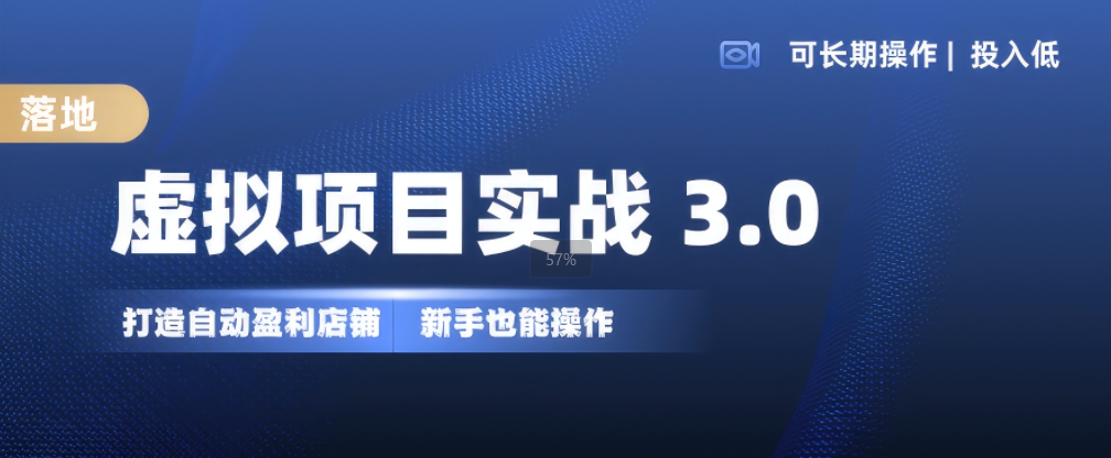 虚拟项目实战3.0，打造自动盈利店铺，可长期操作投入低，新手也能操作-搞钱利器